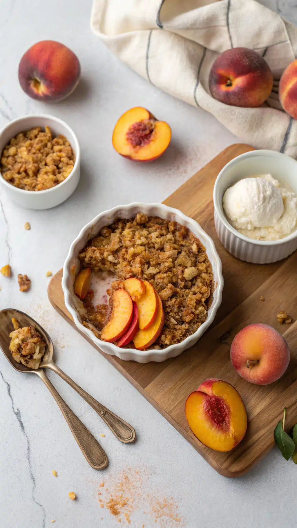 Gluten-Free Peach Crisp cooking process step