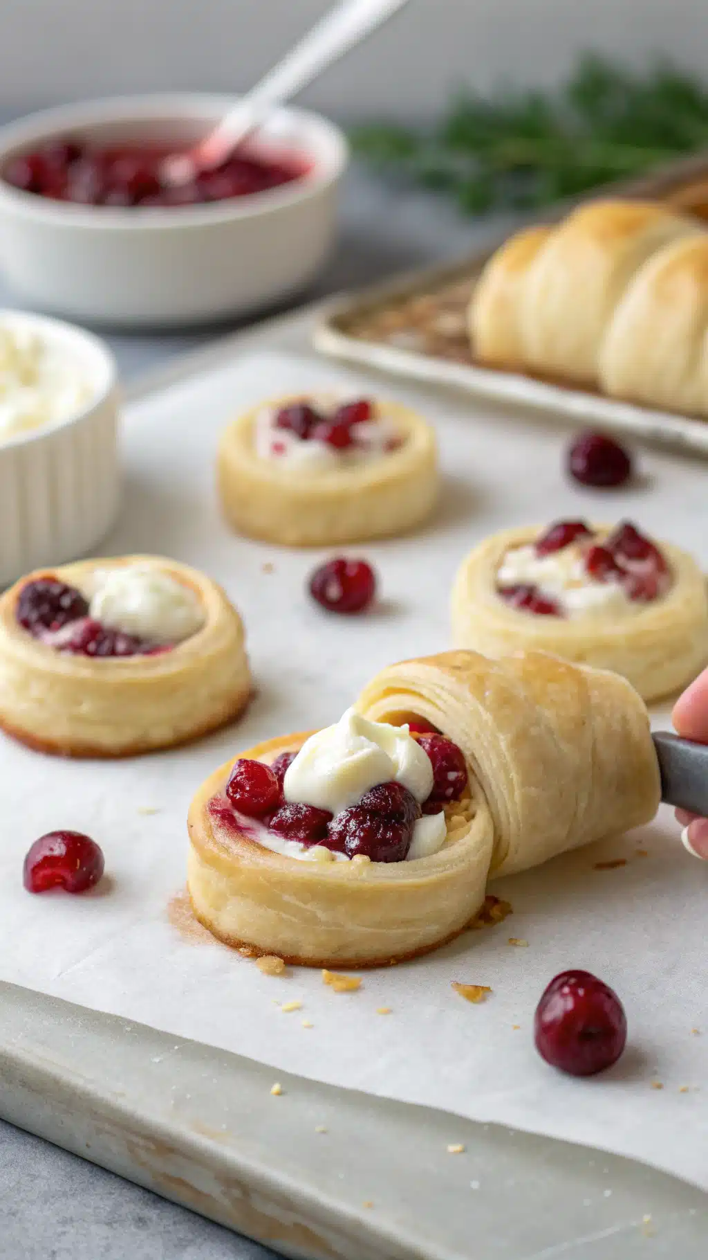 Cozy Cranberry Cream Cheese Crescent Bites ingredients preparation