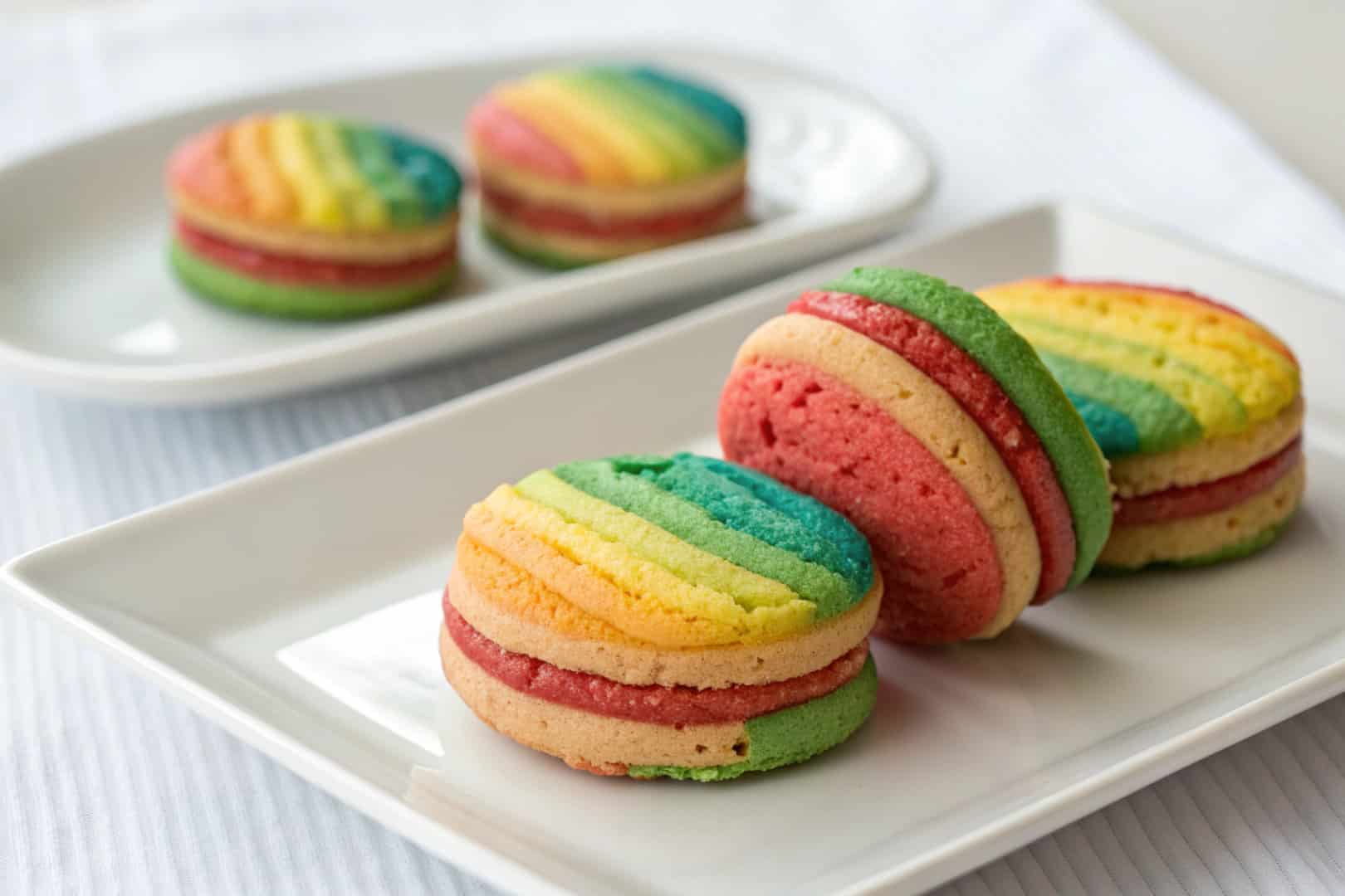 Gluten-Free Rainbow Cookies featured dish plated